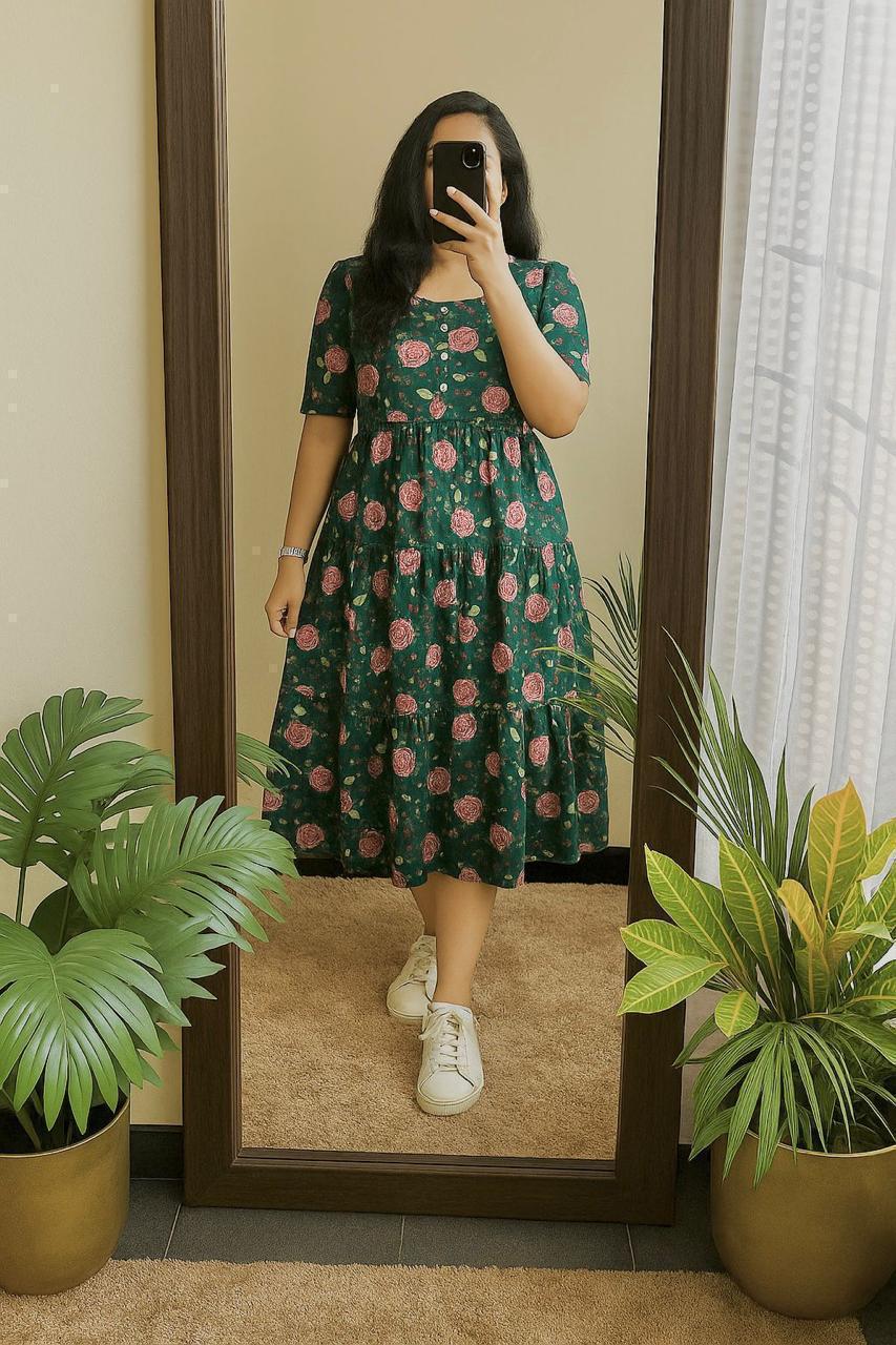 Midi Frock Printed Cotton