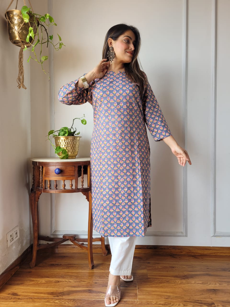 Handblock Print Cotton Kurti Pant