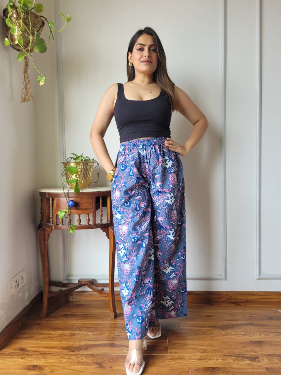 Cotton Pants Hand Block Print Free Size