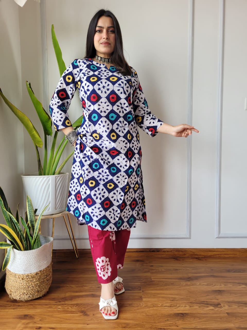Handblock Print Cotton Kurti Pant