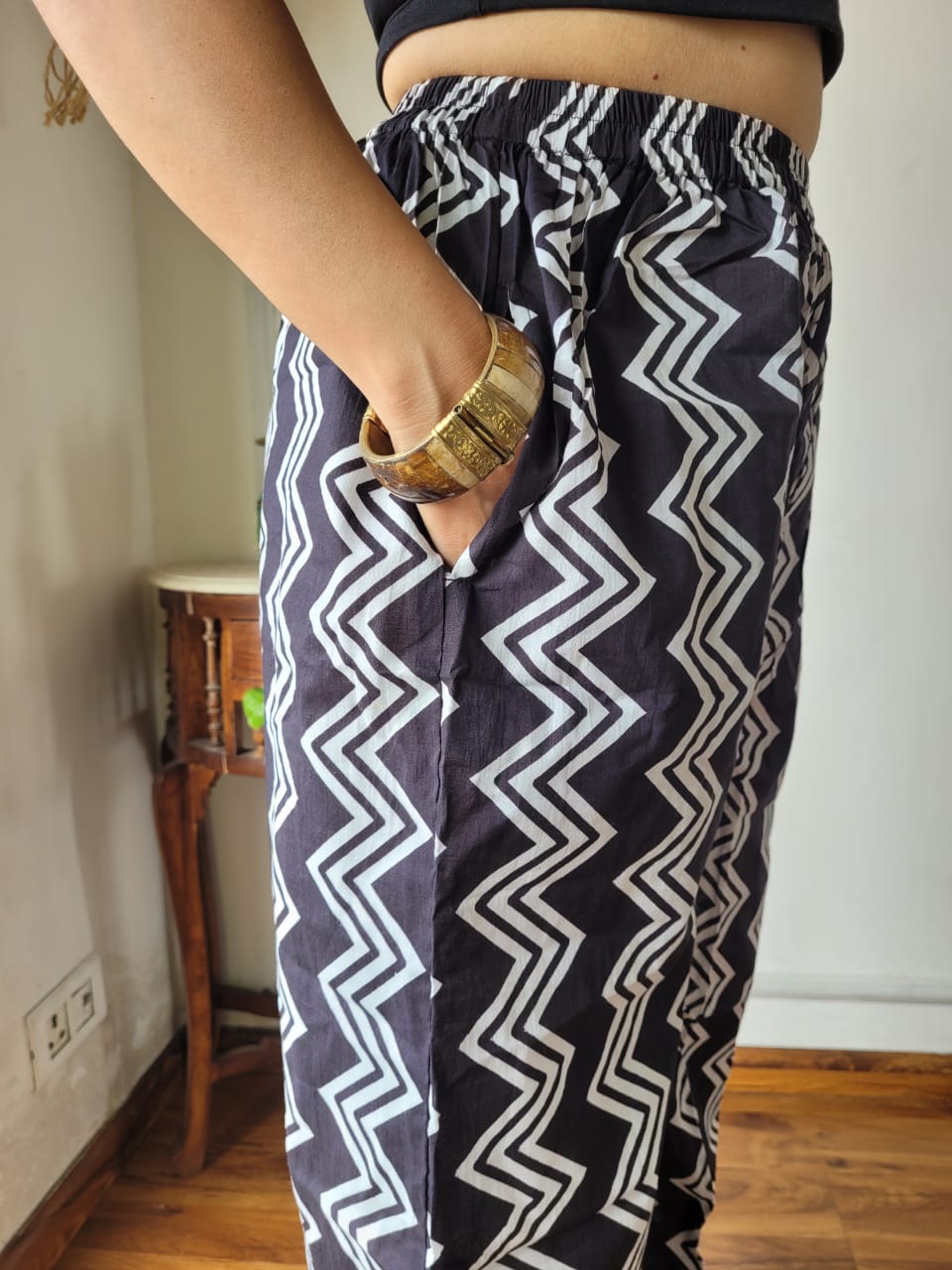 Cotton Pants Hand Block Print Free Size