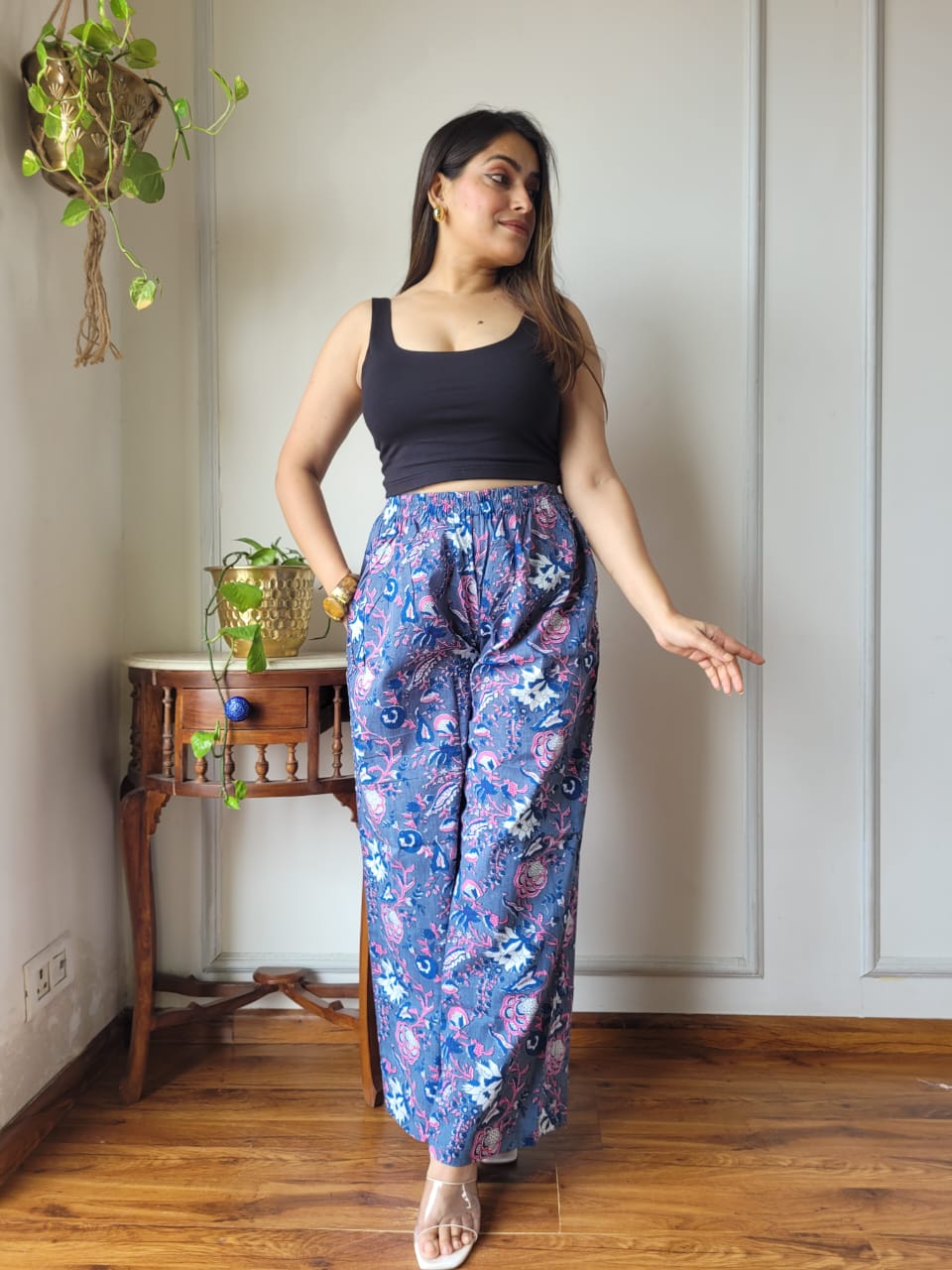 Cotton Pants Hand Block Print Free Size