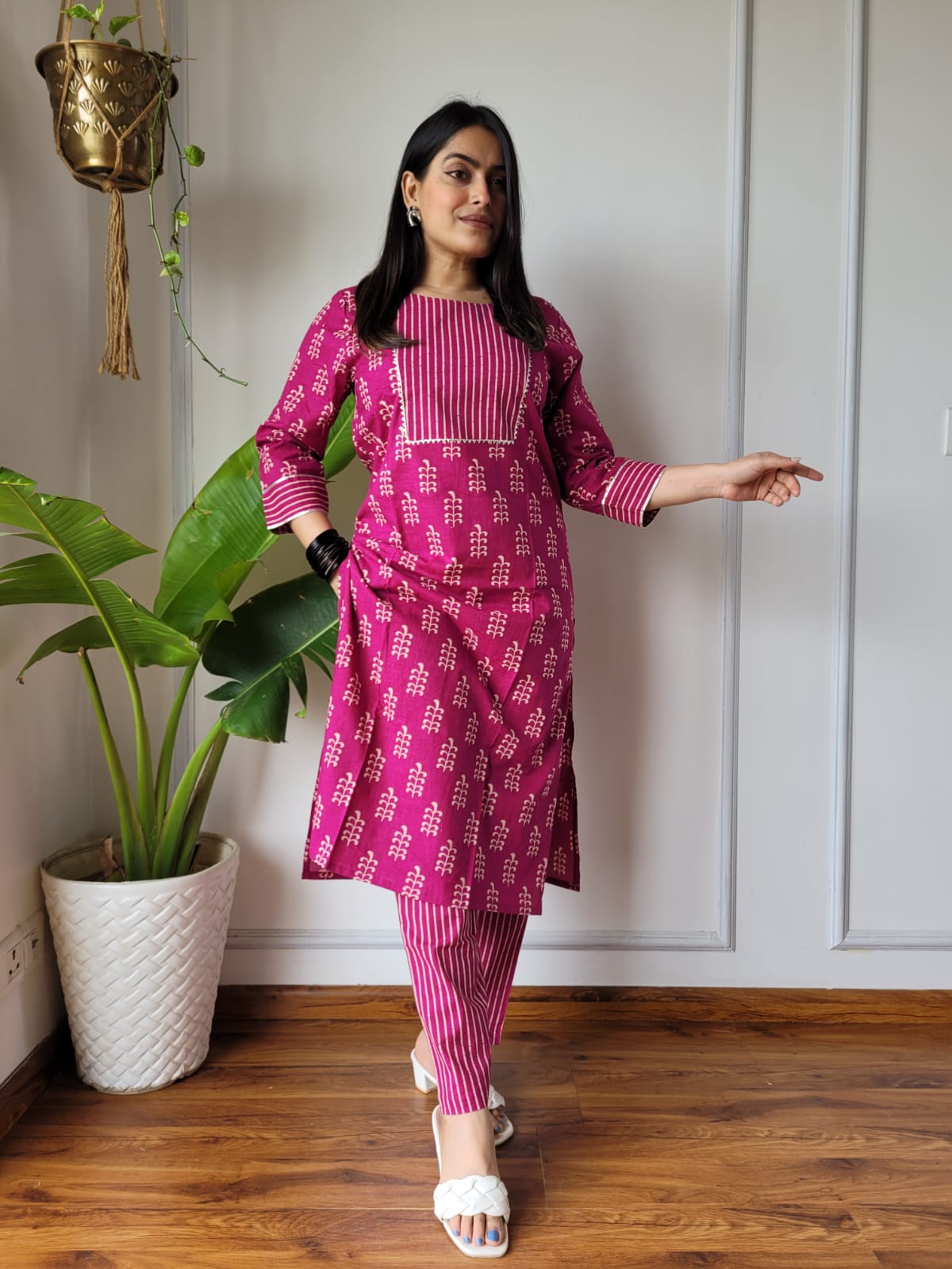 Handblock Print Cotton Kurti Pant