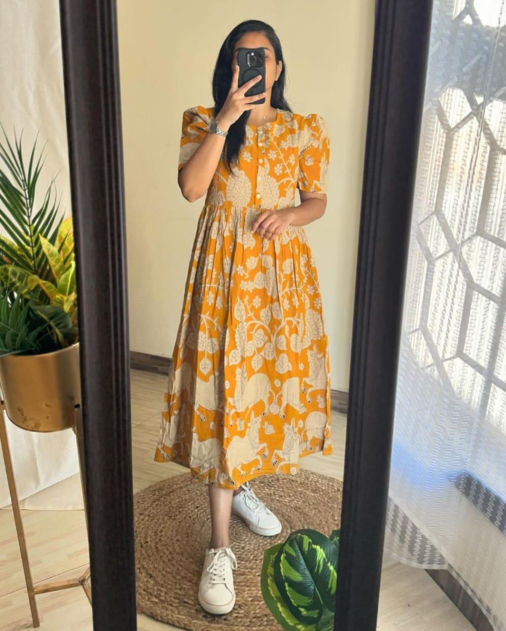 Printed Premium Cotton Midi Kurti Casual Wear