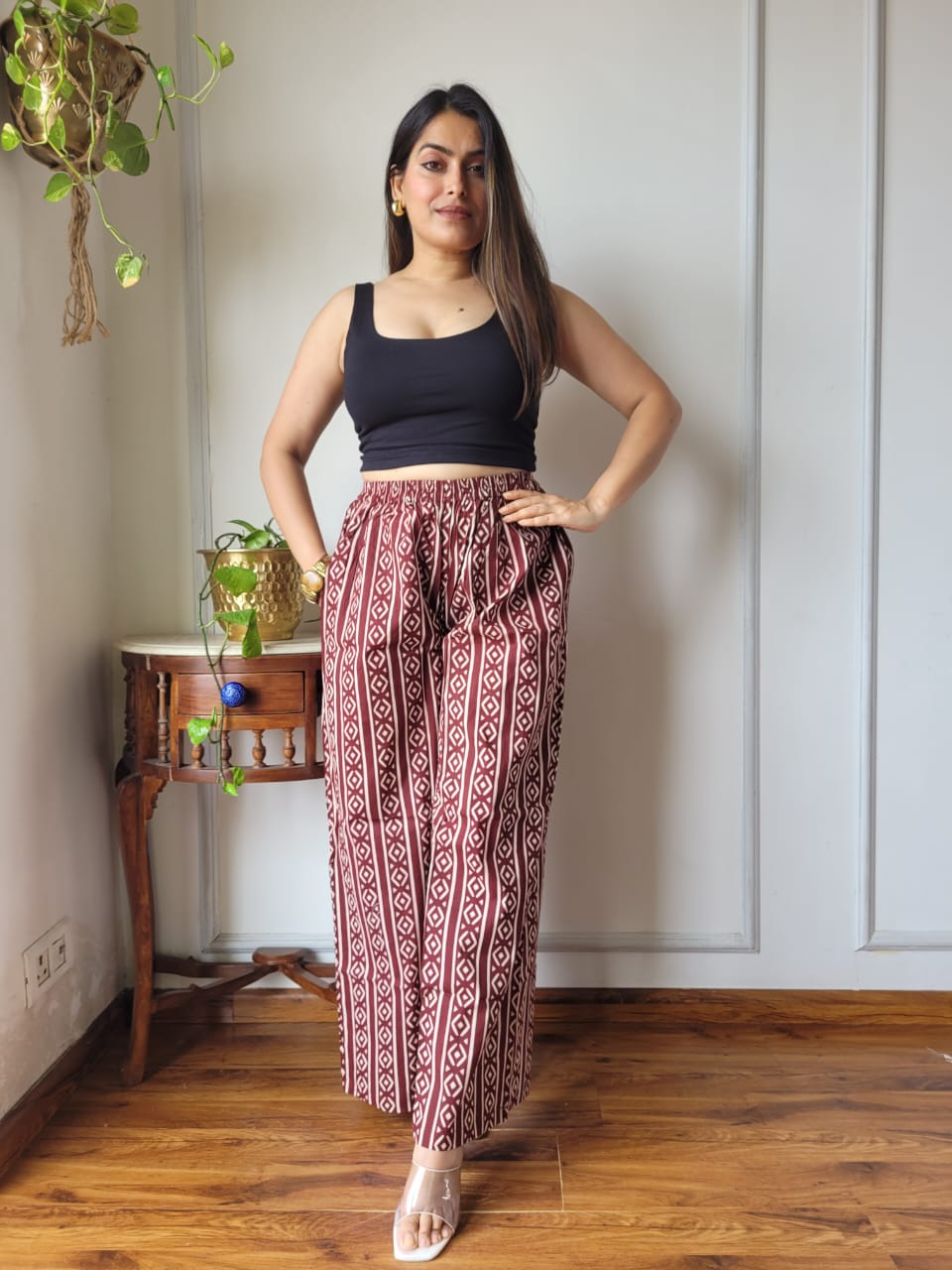 Cotton Pants Hand Block Print Free Size